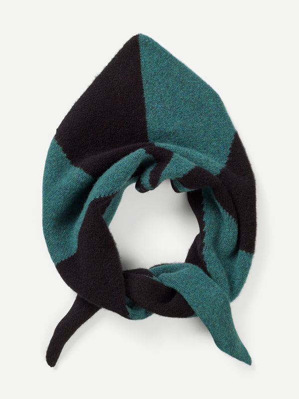 TWO COLOUR RAY TRIANGLE NECKERCHIEF BLACK & COSSACK