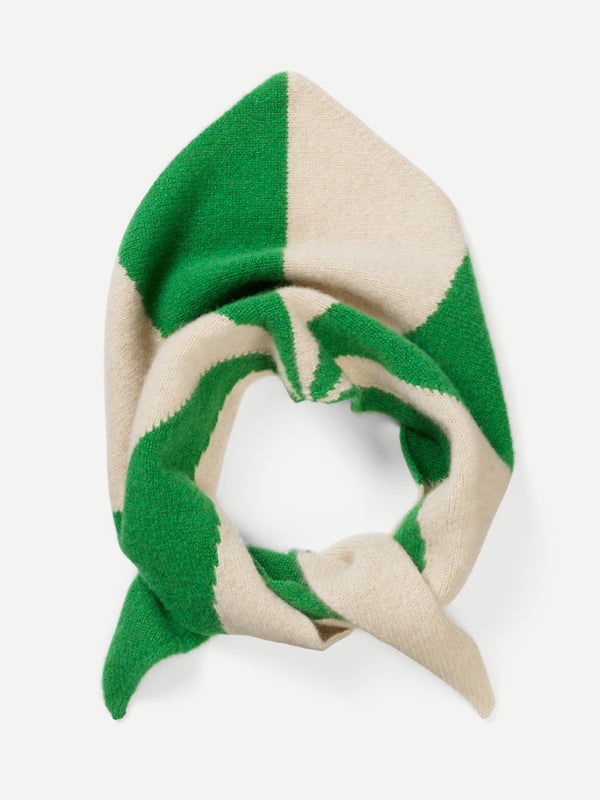 TWO COLOUR RAY TRIANGLE NECKERCHIEF PAGODA & OATMEAL