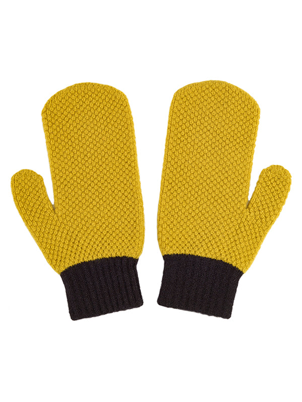 Mittens Turmeric & Black-Gloves-Jo Gordon-Mittens Turmeric & Black-100% Lambswool-Mittens