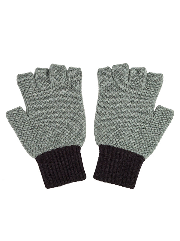 Fingerless Gloves Kintyre & Black-Gloves-Jo Gordon-Fingerless Gloves Kintyre & Black-100% Lambswool-Fingerless Gloves