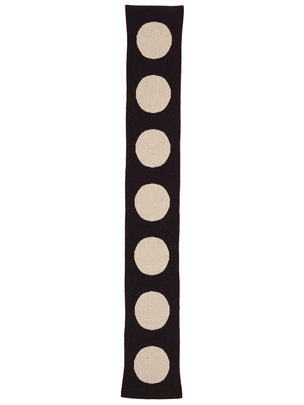 Small Spot Scarf-Small Scarves & Neckerchiefs-Jo Gordon-Small Spot Scarf Black & Oatmeal-100% Lambswool-Small Scarf