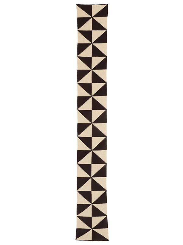 Small Windmill Scarf Black & Oatmeal-Small Scarves & Neckerchiefs-Jo Gordon-Small Windmill Scarf Black & Oatmeal-100% Lambswool-Small Scarf