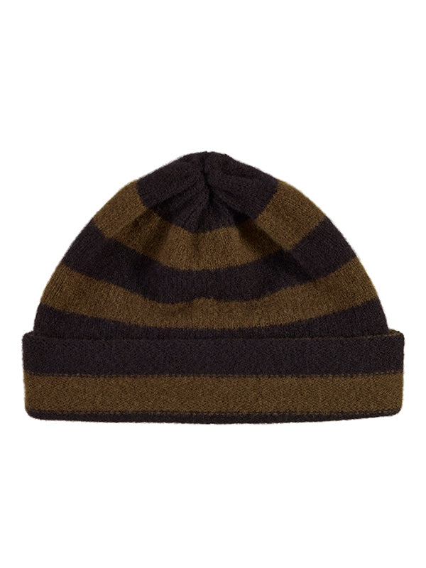 Stripe Hat Black & Military-Plain Hats-Jo Gordon-Stripe Hat Black & Military-Hat-Plain Hat-100% Lambswool