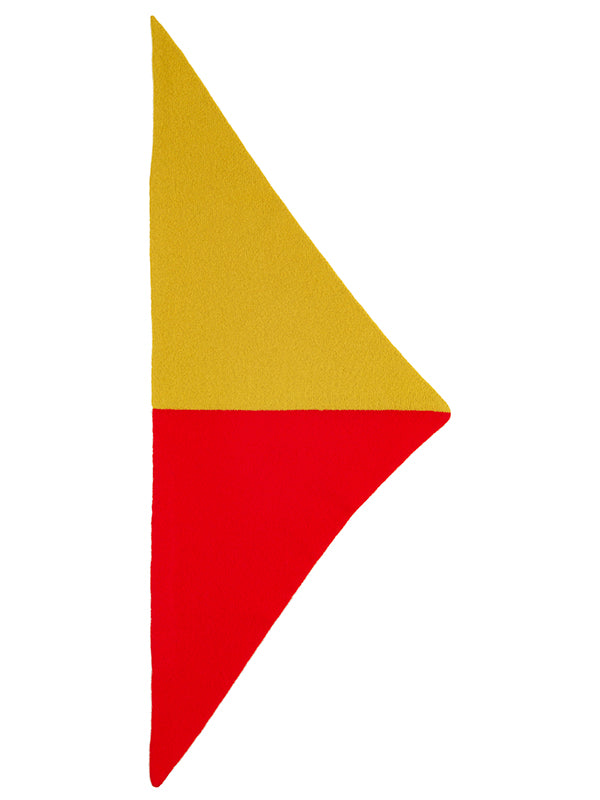Half Half Triangle Neckerchief-Small Scarves & Neckerchiefs-Jo Gordon-Half Half Triangle Neckerchief Scarlet & Turmeric-100% Lambswool-Neckerchief