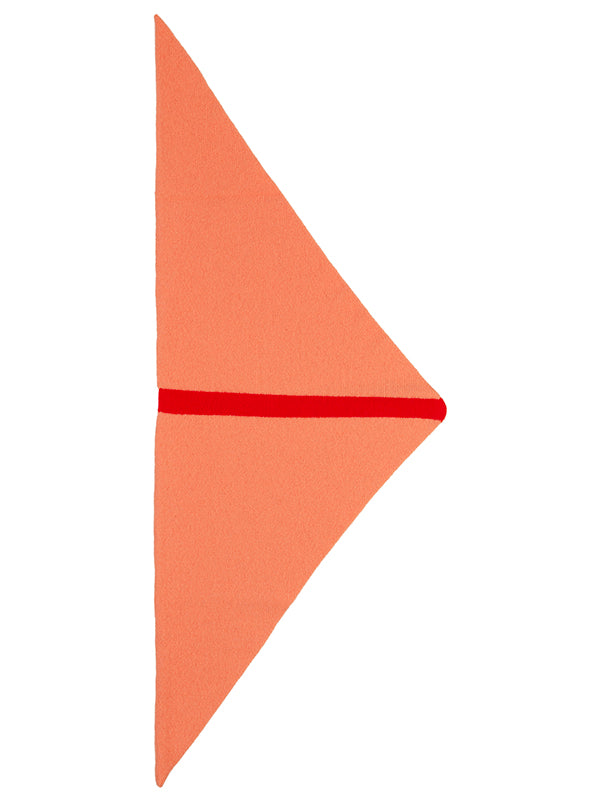 Single Stripe Triangle Neckerchief Medusa & Scarlet-Small Scarves & Neckerchiefs-Jo Gordon-Single Stripe Triangle Neckerchief Medusa & Scarlet-100% Lambswool-Neckerchief