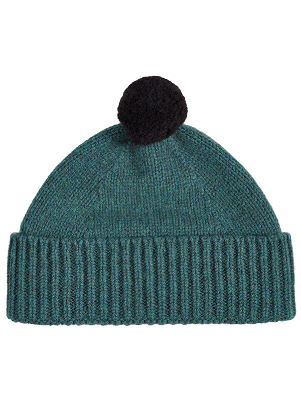 Plain Hat Contrast Pompom Cossack & Black