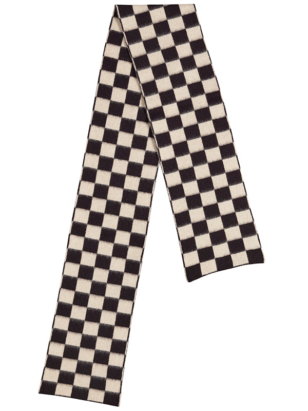 Brushed Check Scarf Black & Oatmeal
